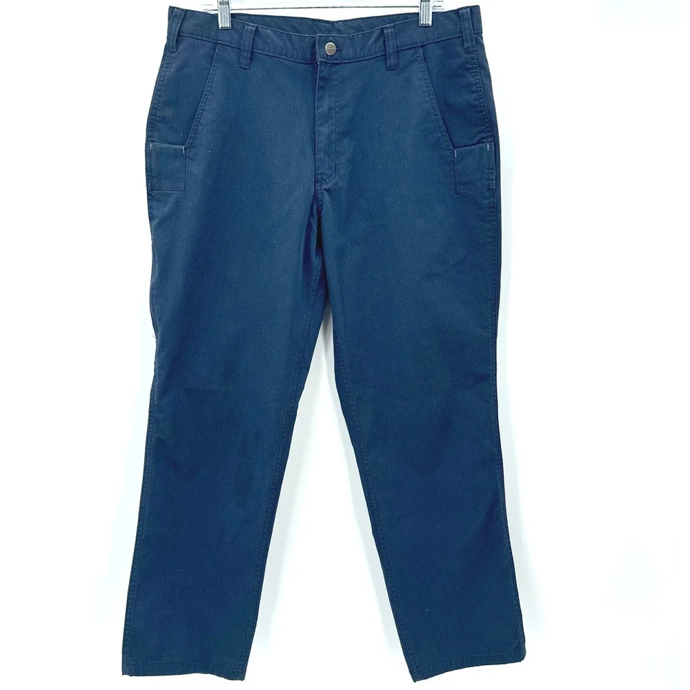 Carhartt Men's Work Pants 34x30 Navy Blue Relaxed Fit Ripstop Cargo‎ Utility